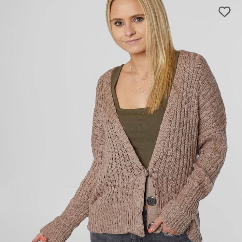 Open Weave Button Cardigan